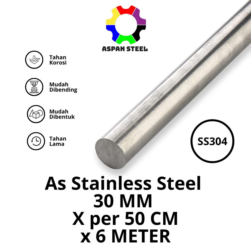 As 30 mm stainless steel 304