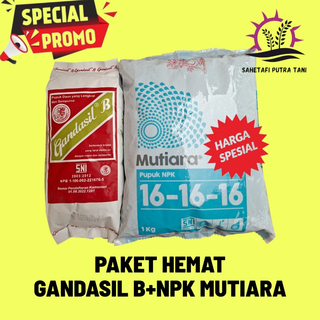 Paket HematPupuk Gandasil B Kemasan 500 Gram+Pupuk Mutiara Npk 161616 1KG Bisa cod