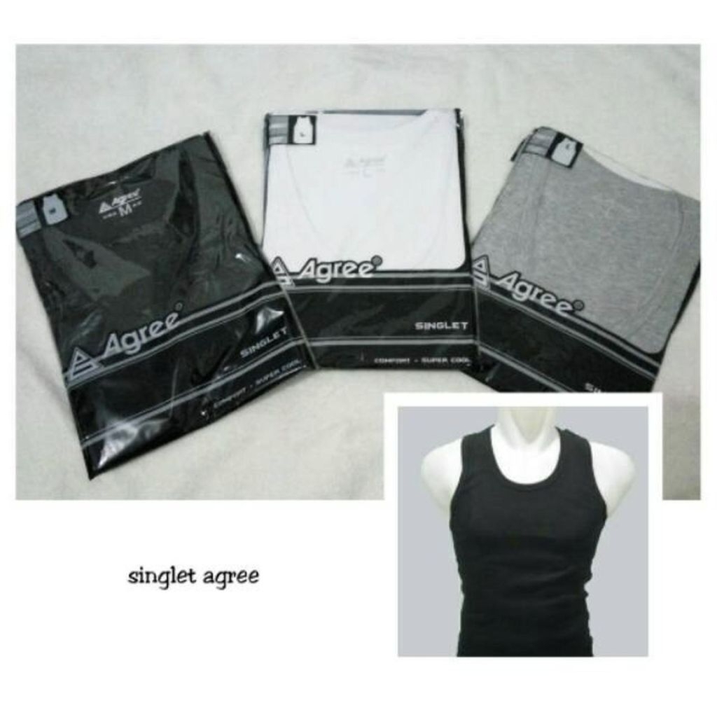 Singlet Agree Dewasa Singlet Agree Sport Kaos Dalam M L XL XXL