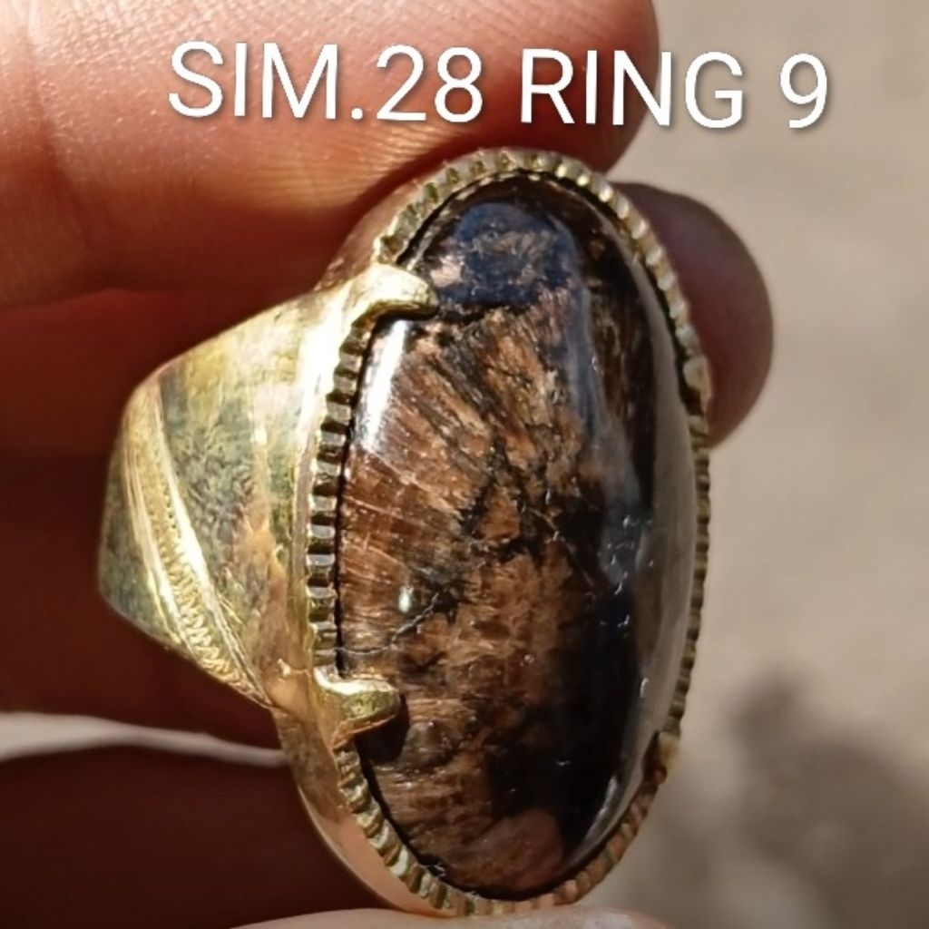 NATURAL BATU BULU MACAN JEMBER KWALITAS NO.1 LANGKA RING KOIN HANDMADE