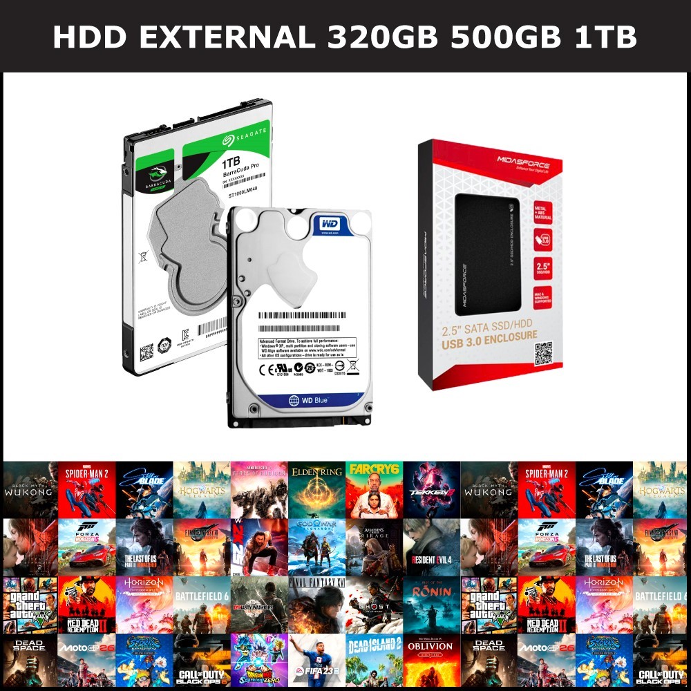 HDD Hardisk External Full Gaming | 320GB 500GB 1TB 2TB | 2.5"