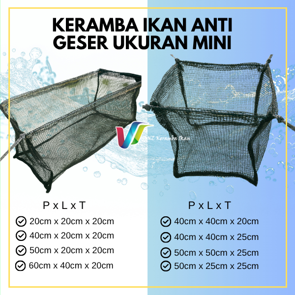 ANZ - Keramba ikan ukuran mini jaring keramba ikan ukuran kecil siap pakai