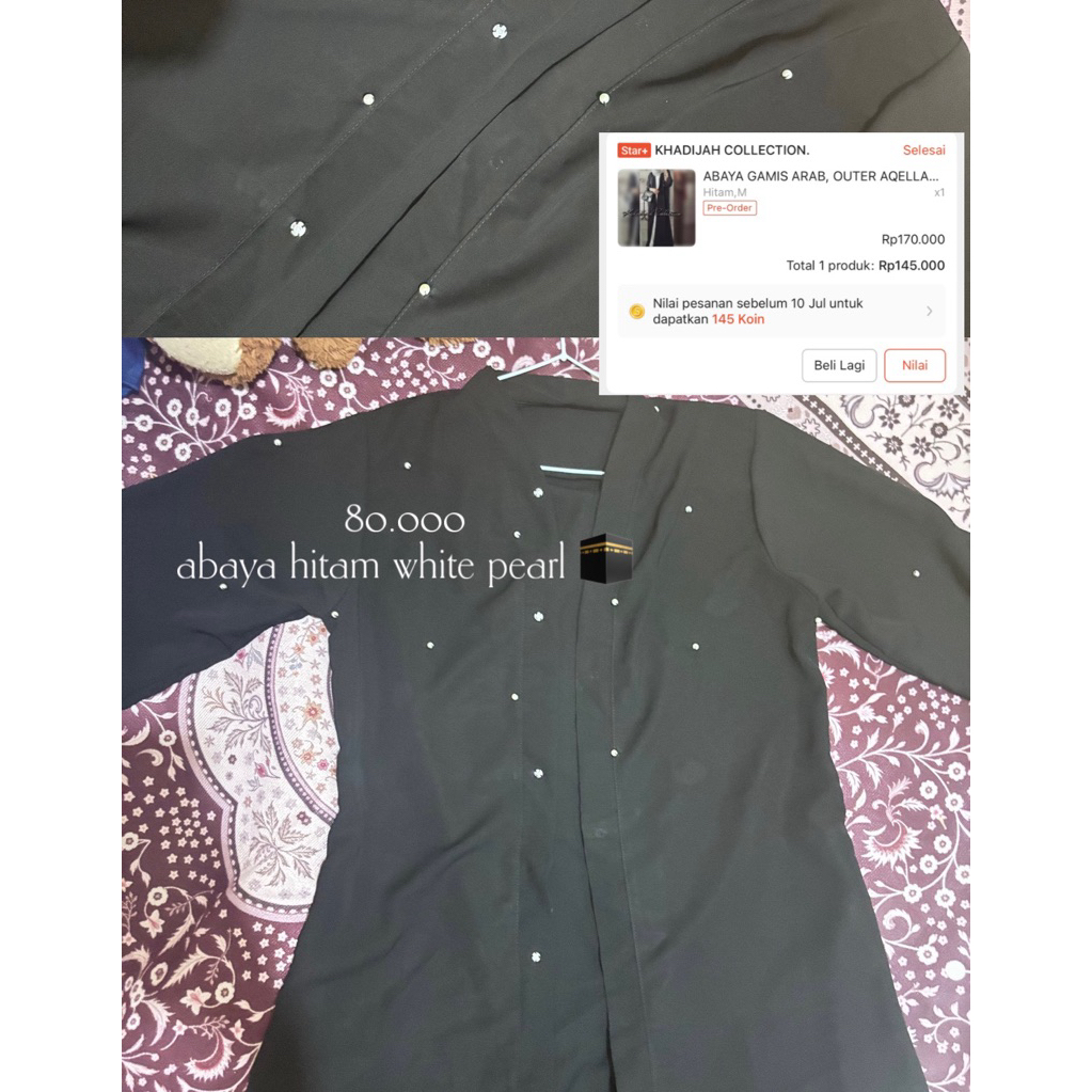 Abaya Hitam Mutiara