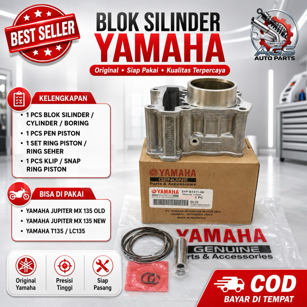 Blok Silinder Jupiter MX 135 Old New Original Yamaha 5YP-E1311-00 Cylinder Blok Seher Ori YGP
