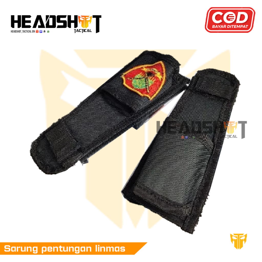Pentungan Linmas Sarung Bordir - Tongkat Pentungan Bordir Linmas - Pentungan Hitam Linmas