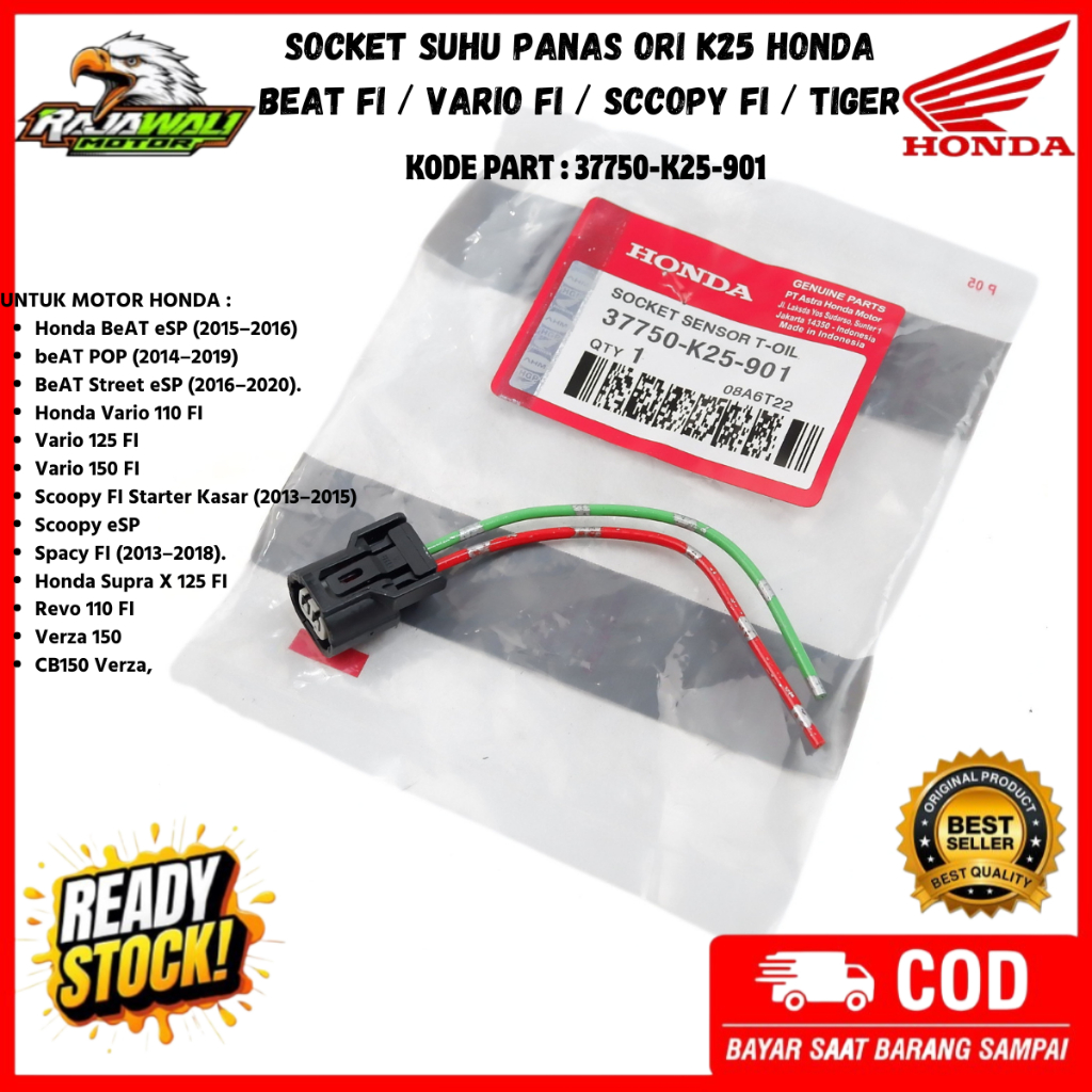 Socket Sensor Suhu Panas Beat FI Ori & Scoopy FI / Soket Sensor EOT Motor Beat FI - 37750-K25-901