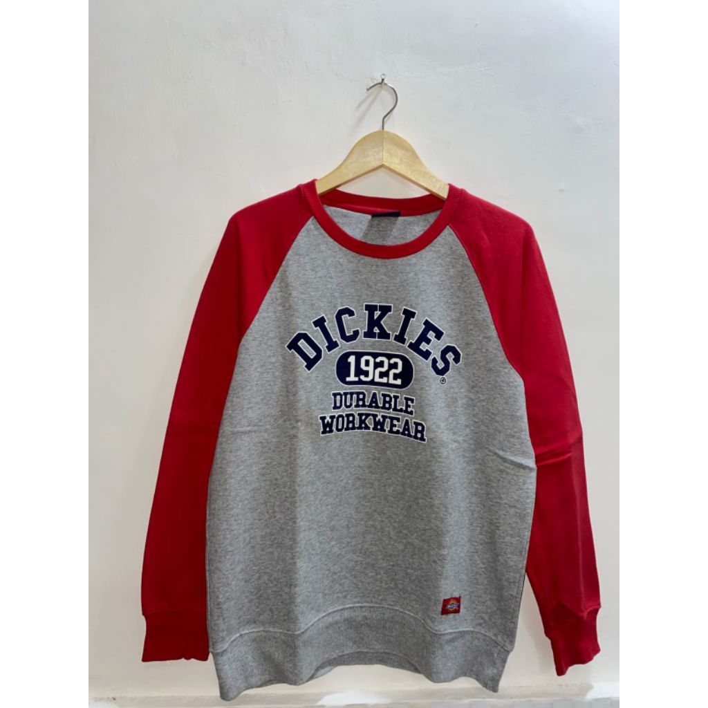 Sweatshirt Dickies 1922 Durable Workwear Original - Grey Red Raglan - Size M