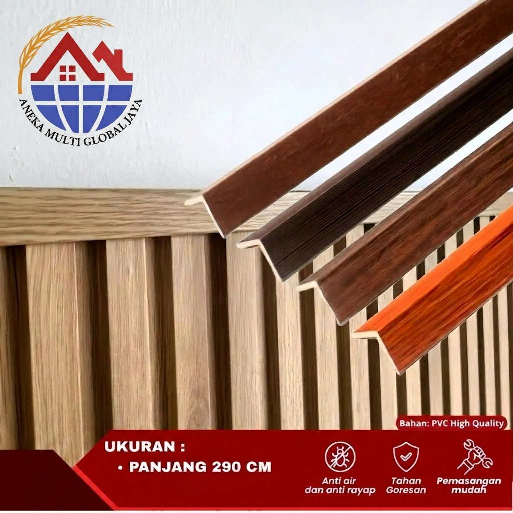 List Sudut Siku WPC Wallpanel Penutup Atas Bawah Sekat Dinding