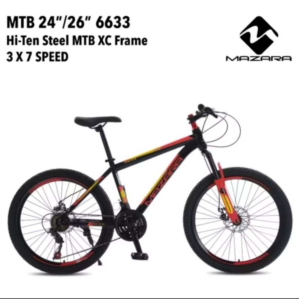 Sepeda Gunung/Mtb MAZARA 26 Rem Cakram Depan Belakang speed21