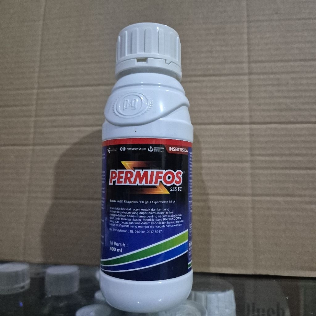 Insektisida Permifos 555EC, Klopirifos 500g/l & Sipermetrin 55g/l. 400ml