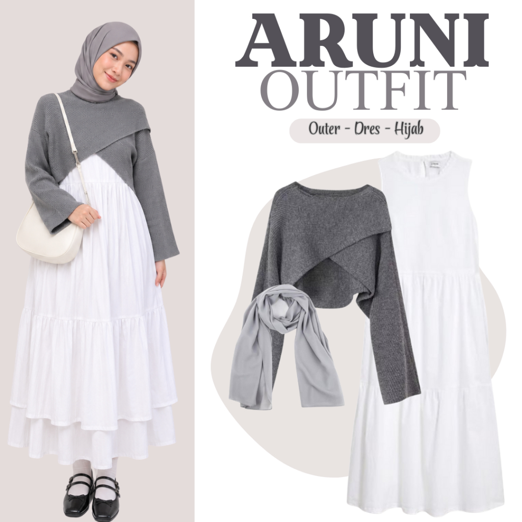 Setelan Wanita Kekinian (Outer, Dres, Hijab) Outfit Korean Style BC38
