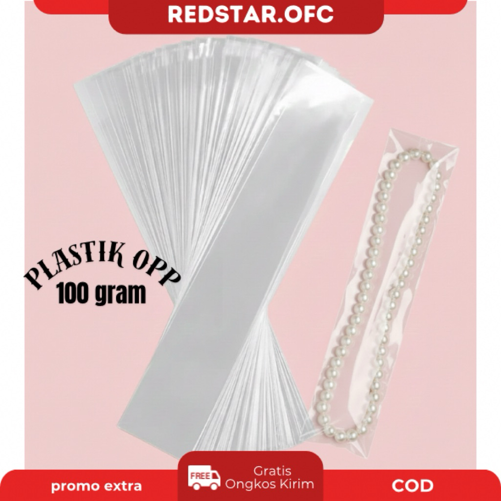 Plastik OPP 100gram / plastik opp tanpa lem-kemasan aksesoris/kemas Souvenir / plastik