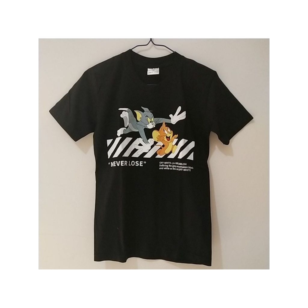 Kaos Hitam Anak Katun Atasan Baju Tom Jerry OffWhite