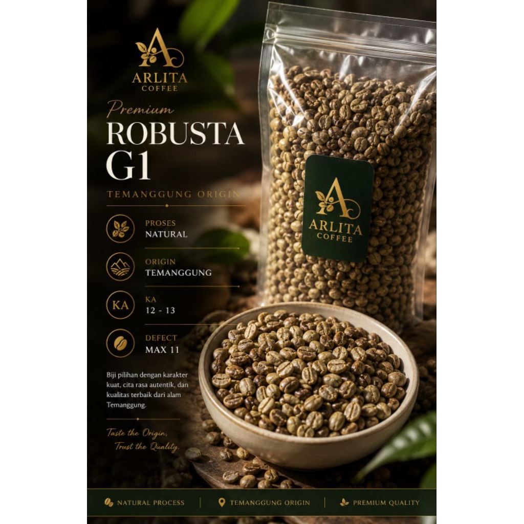 Kopi Robusta Grade 1 Green Bean Temanggung