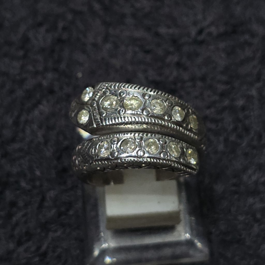 cincin ulan ulan perak berlian model jadul vintage antik kuno