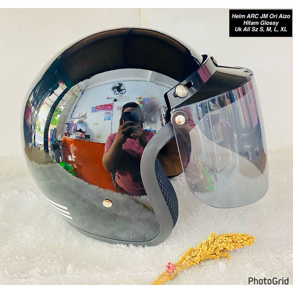 Helm ARC JM Ori Aizo free (packingan, bublewrap, sarungan dan kardus)
