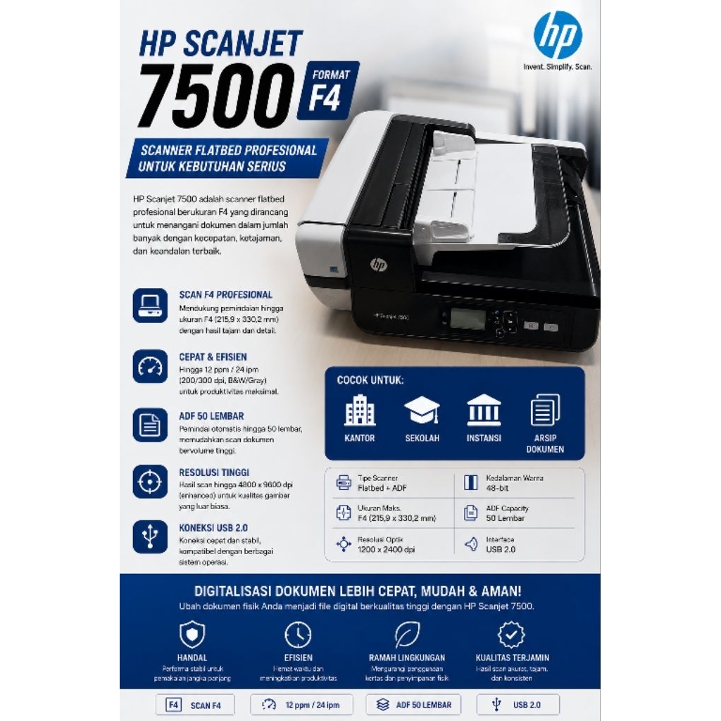 scanner f4 HP scanjet 7500