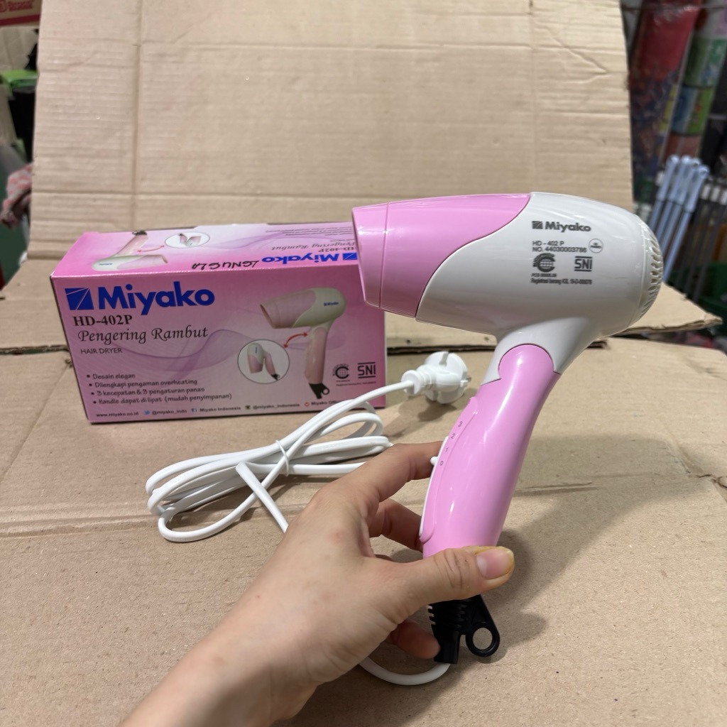 Miyako Hairdryer Pengering Rambut Hair Dryer Miyako HD-402P