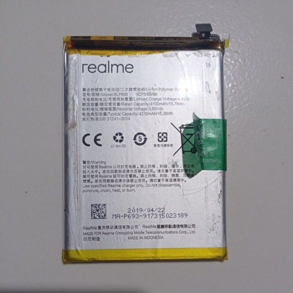 BATRE REALME 3 BLP693 BEKAS