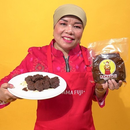 Rendang Padang Asli Mama Fuji 350gr - Tanpa Pengawet, Bumbu Rempah Pilihan/Asli Original
