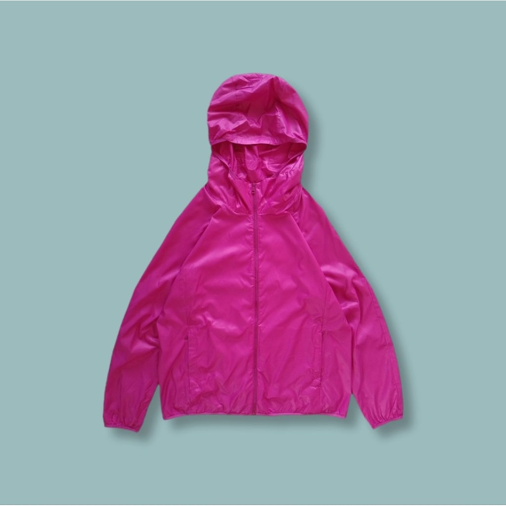 Uniquesport - Jaket Olahraga Running Uniqlo Parasut Lightweight Pocketable Pink Second