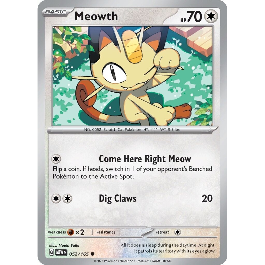 Tcg Pokemon Meowth Mew 151