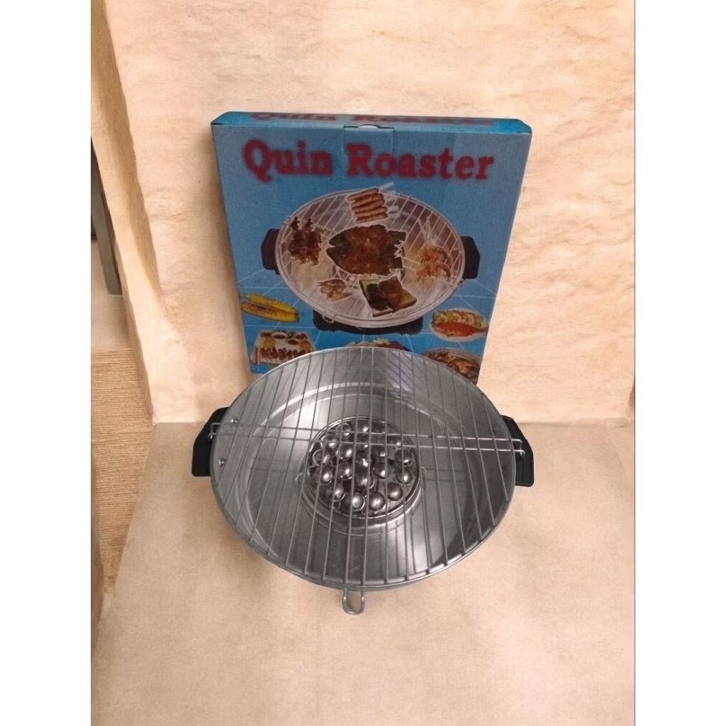 Panggangan panci Grill /quin Roaster pemanggan BBQ sosis panggangan putar