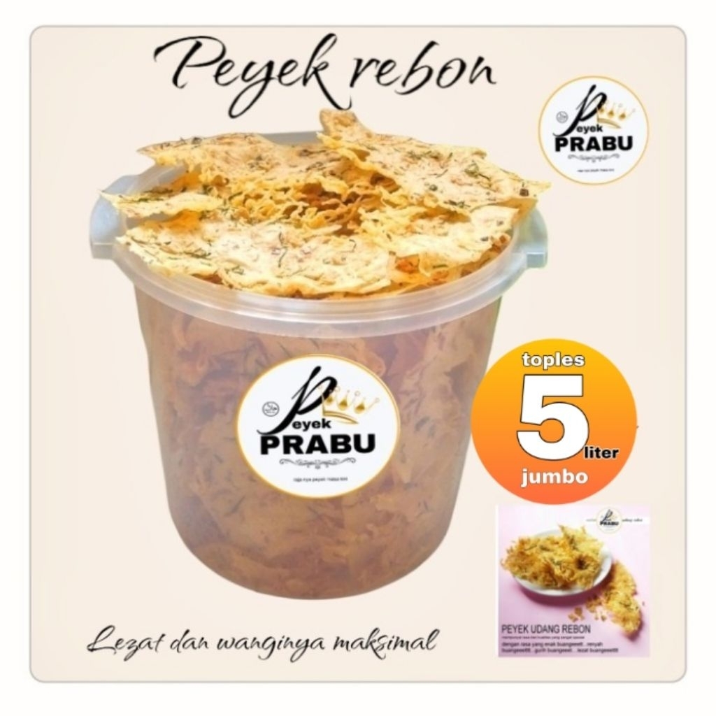 peyek udang rebon  peyek prabu toples jumbo 5 liter