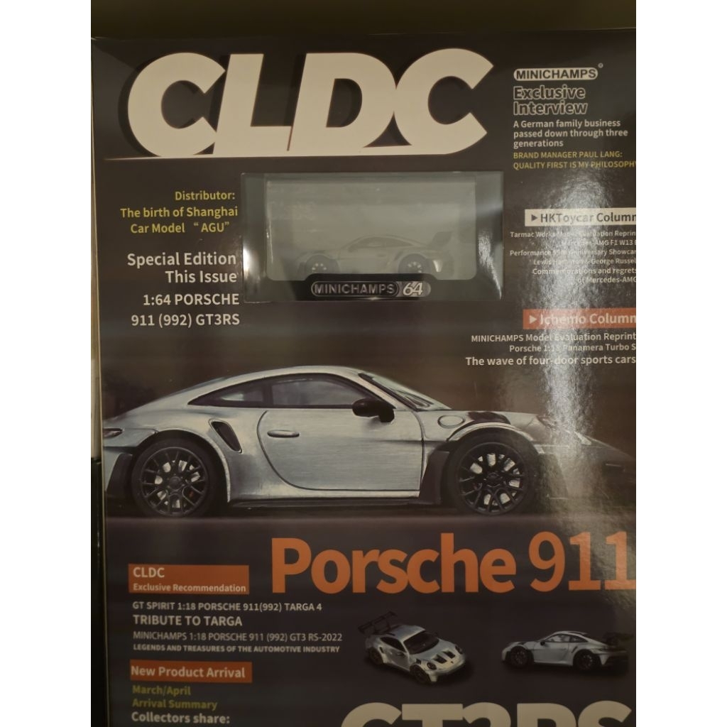 CLDC Minichamps Porsche 911 GT3 RS diecast and tabloid
