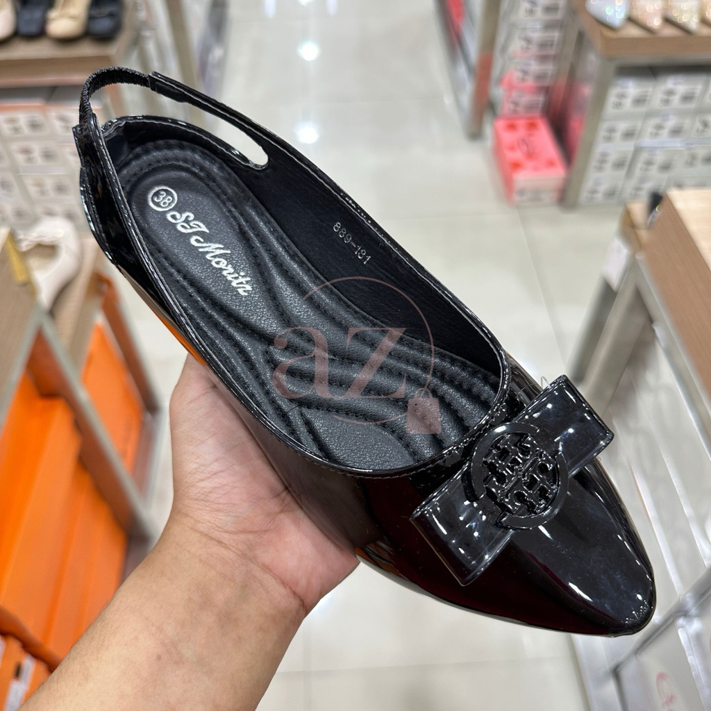 St. Moritz sepatu formal sekolah kerja wanita shoes hitam kakhi cokld glossy berkilau