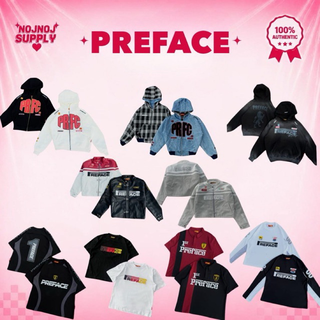 ORIGINAL 100% | PREFACE POP UP RACING | REDTYPE ZIP HOODIE BLACK & WHITE | REDTYPE REVERSIBLE HOODIE