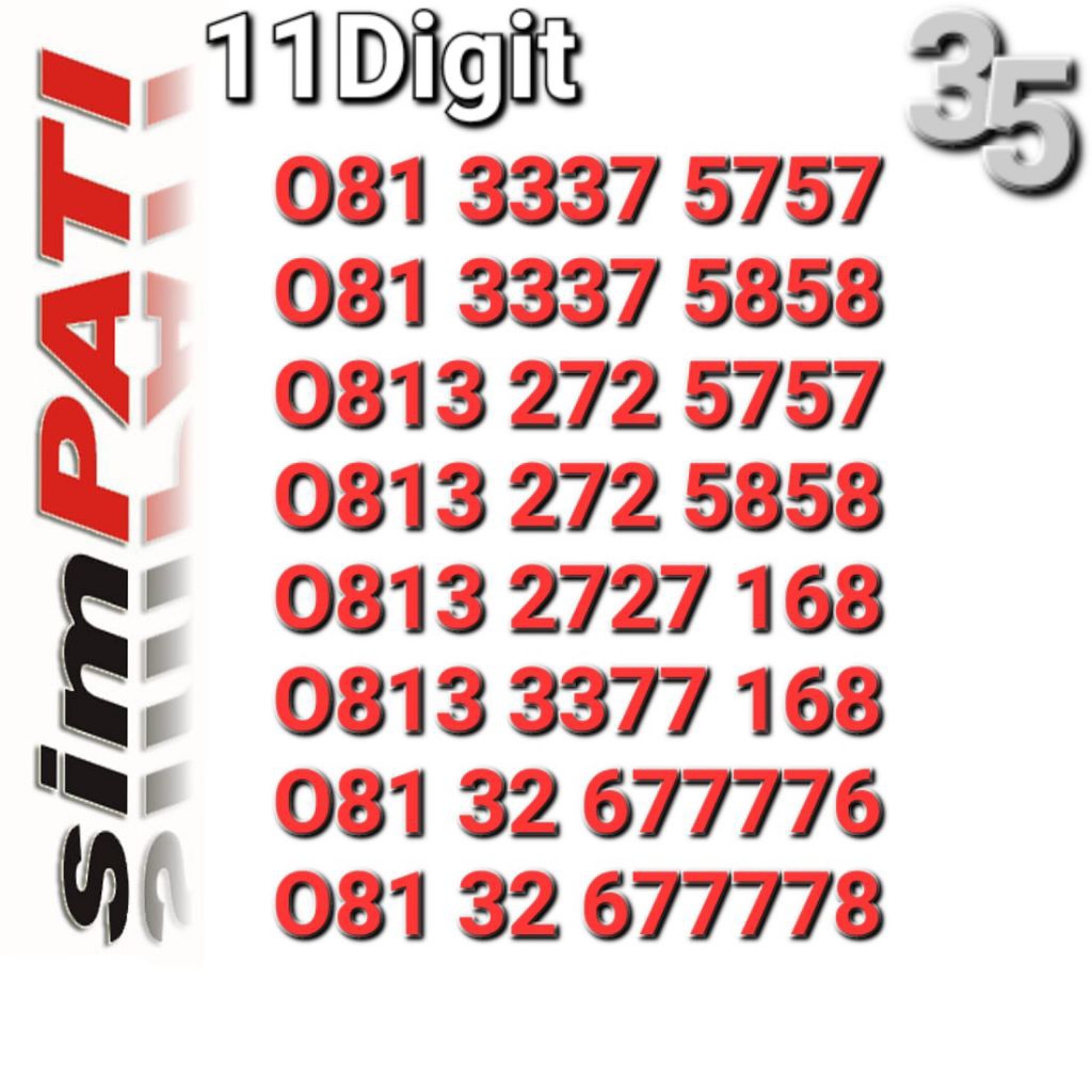 Nomor simpati 11digit 5757 677778
