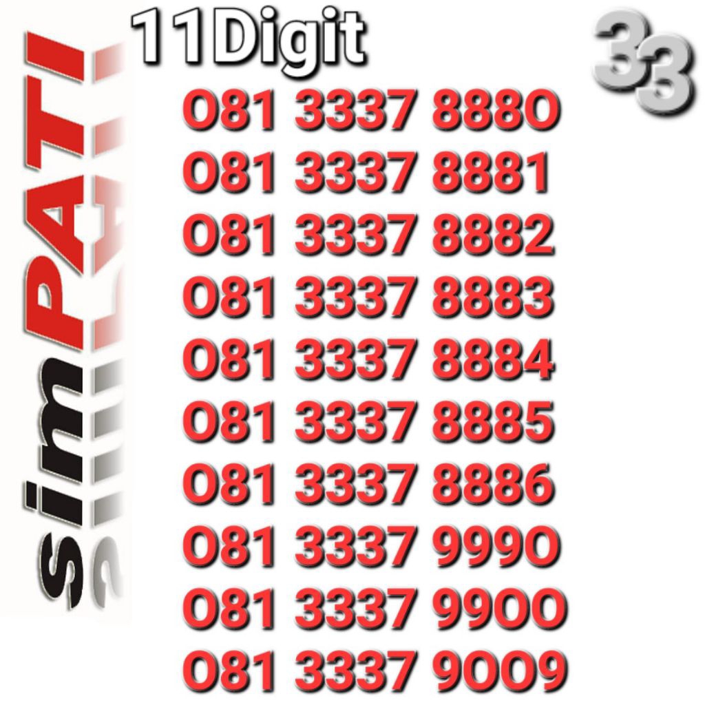 Nomor simpati 11digit 8881 8882 8883