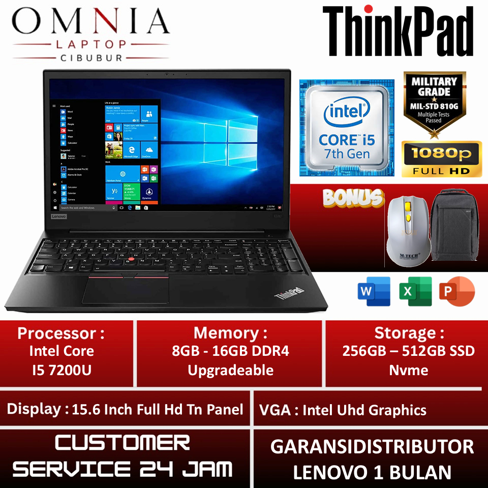 Laptop Murah Lenovo Thinkpad L570 intel Core i5 7200U 15.6 Inch Hd Windows 11 Profesional