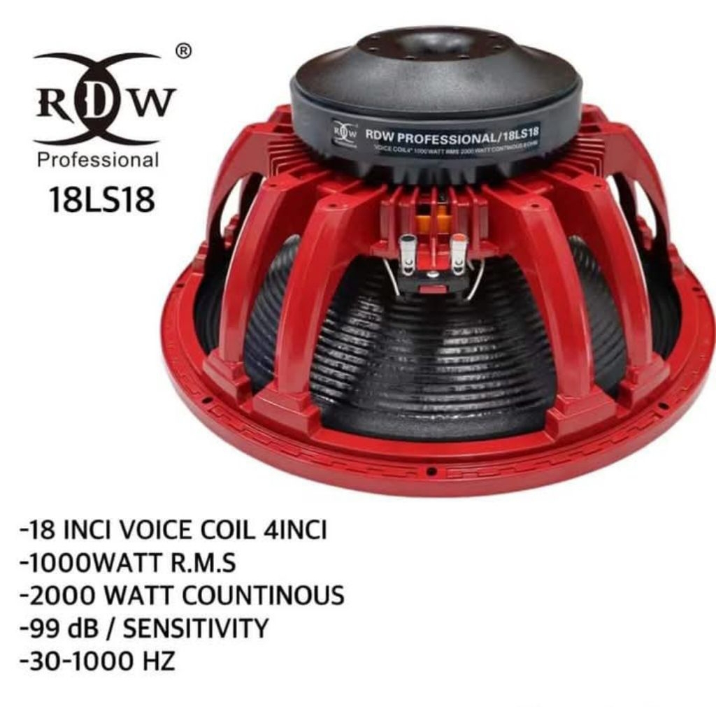 komponen speaker 18ls18 coil 4in