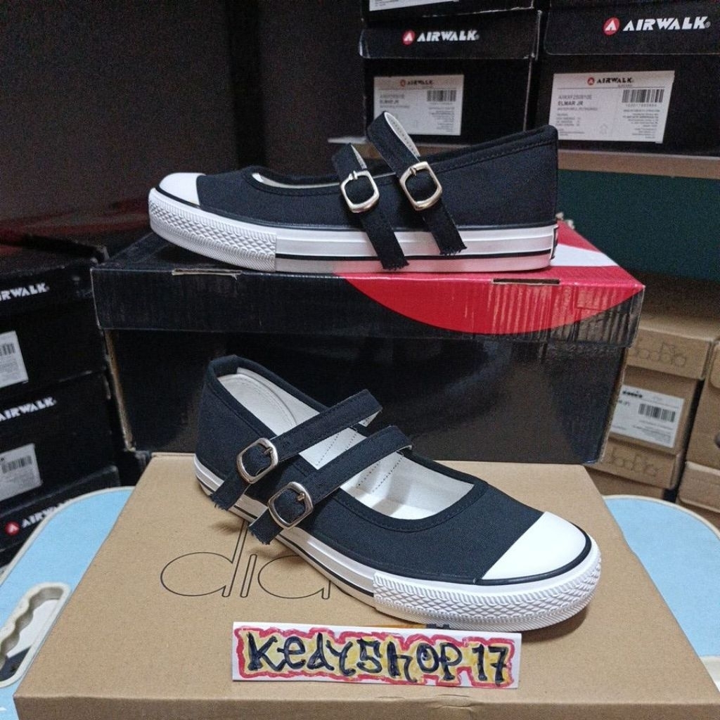 Sepatu Ballet wanita Airwalk Emma Black white Original
