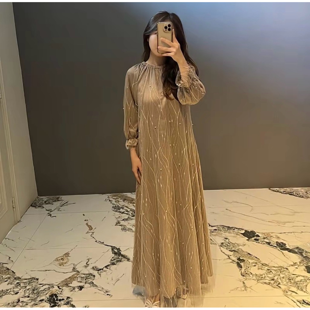 Preloved Laila Tulle Dress Latte by FORTUNA Latte