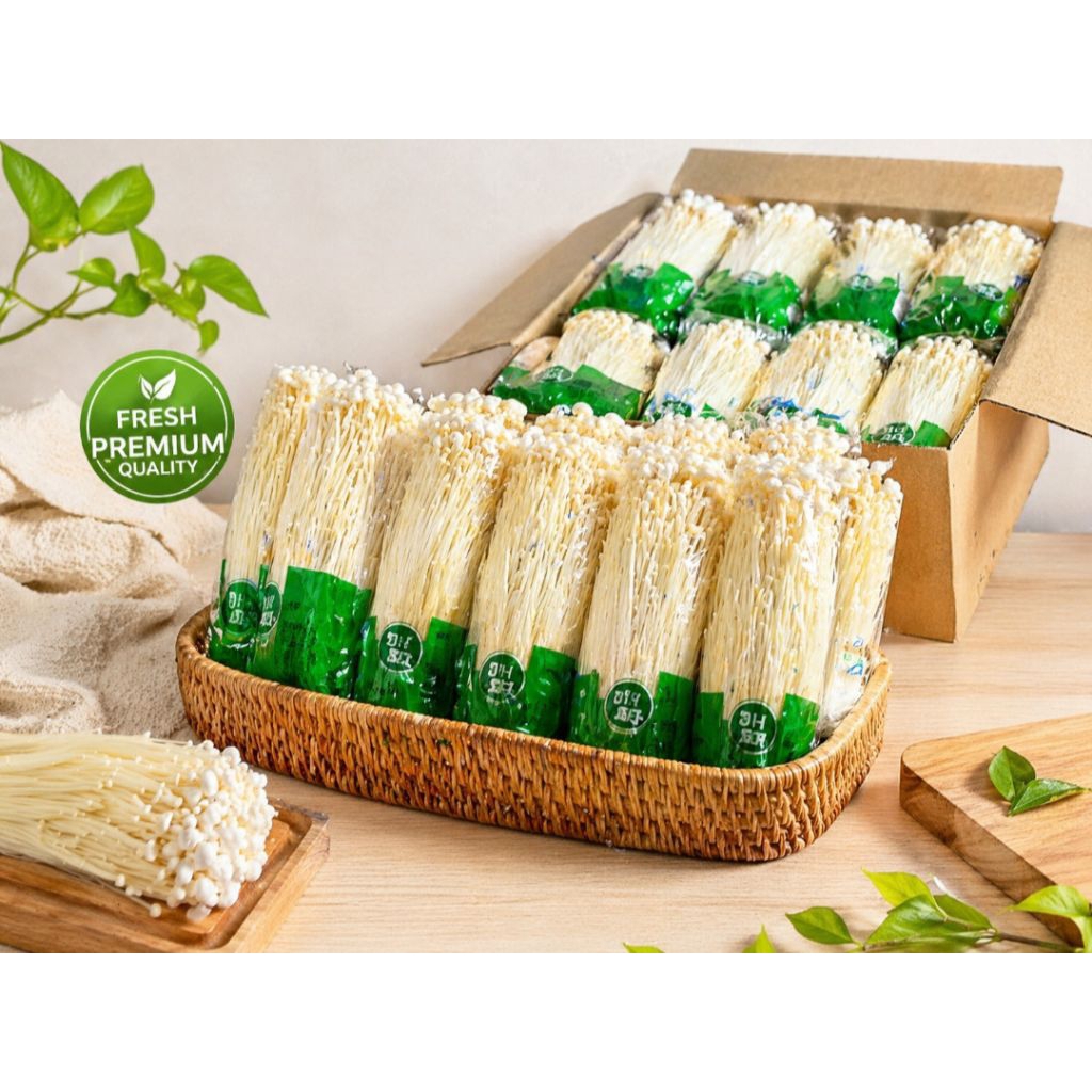 jamur enoki fresh Jamur Enoki Fresh Cocok untuk shabu, seblak, mie, dan diet sehat