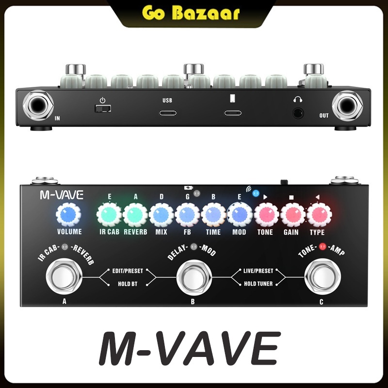100% Original Efek Gitar Listrik Digital M-VAVE CUVAVE Cube Baby Soundcard Multi Effects Pedal Rever