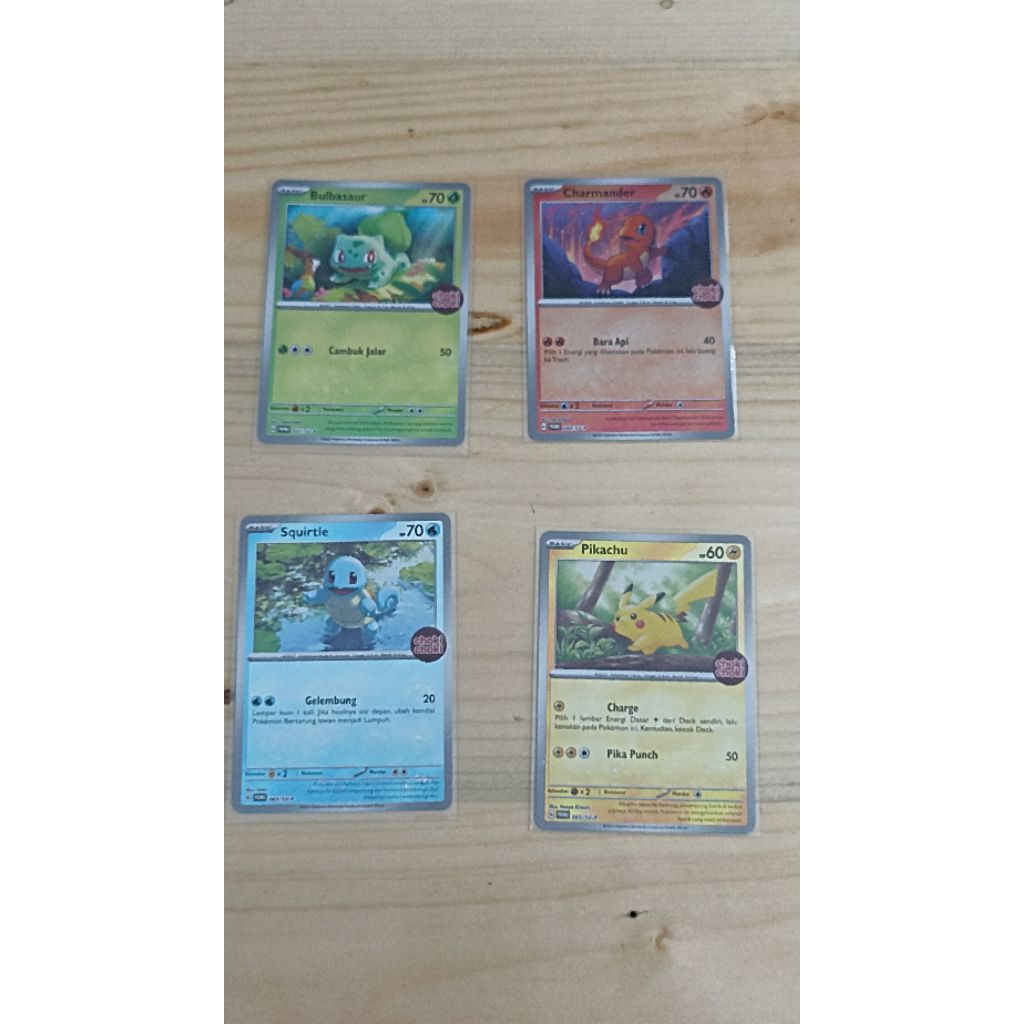 Pokemon TCG Indonesia - Pokemon Promo Choki-Choki Holo Pikachu Bulbasaur Charmender Squirtle
