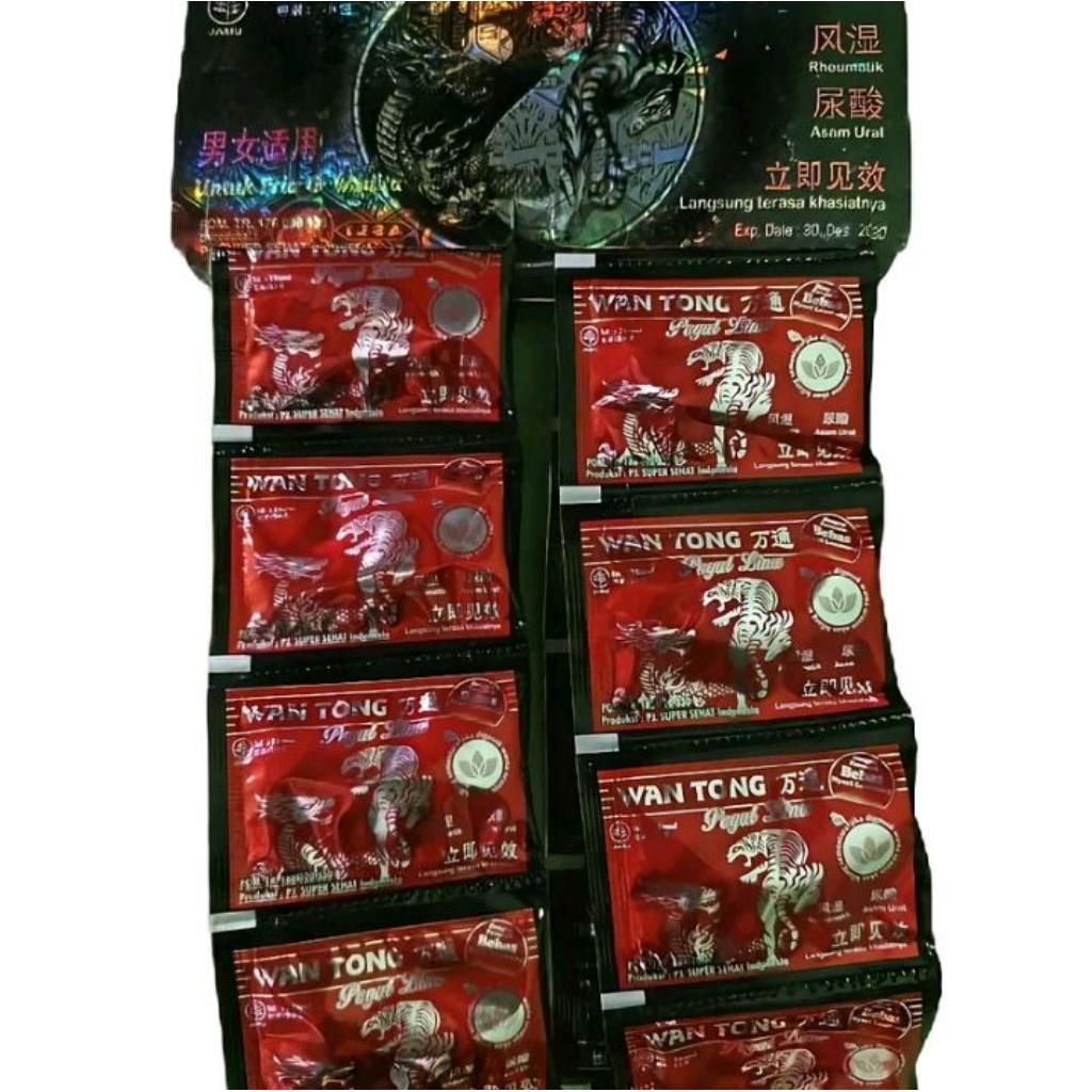 1 HANGER WANTONG ISI 20 SACHSET 1 SACHSET ISI 2 KAPSUL TOTAL 40 KAPSUL. KAPSUL ASAM URAT DAN PEGAL L