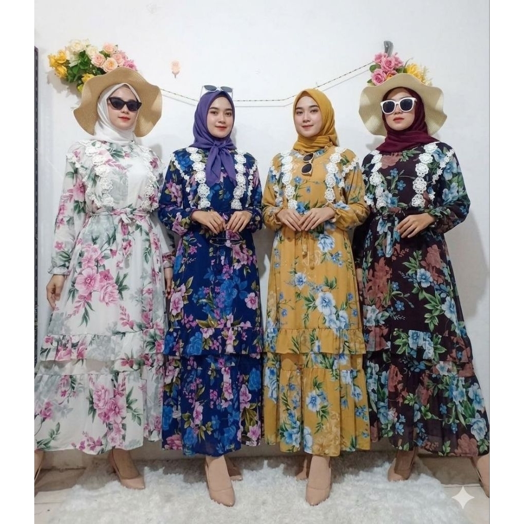 Maxi Meijiwang Gamis Lebaran Vintage Ceruty Koreana BKK Flow 890 Premium