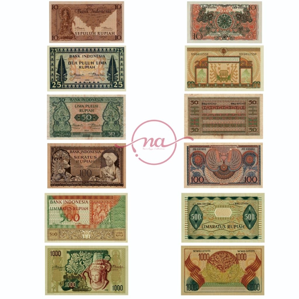 paket set lengkap uang repro seri budaya/kebudayaan  tahun 1952