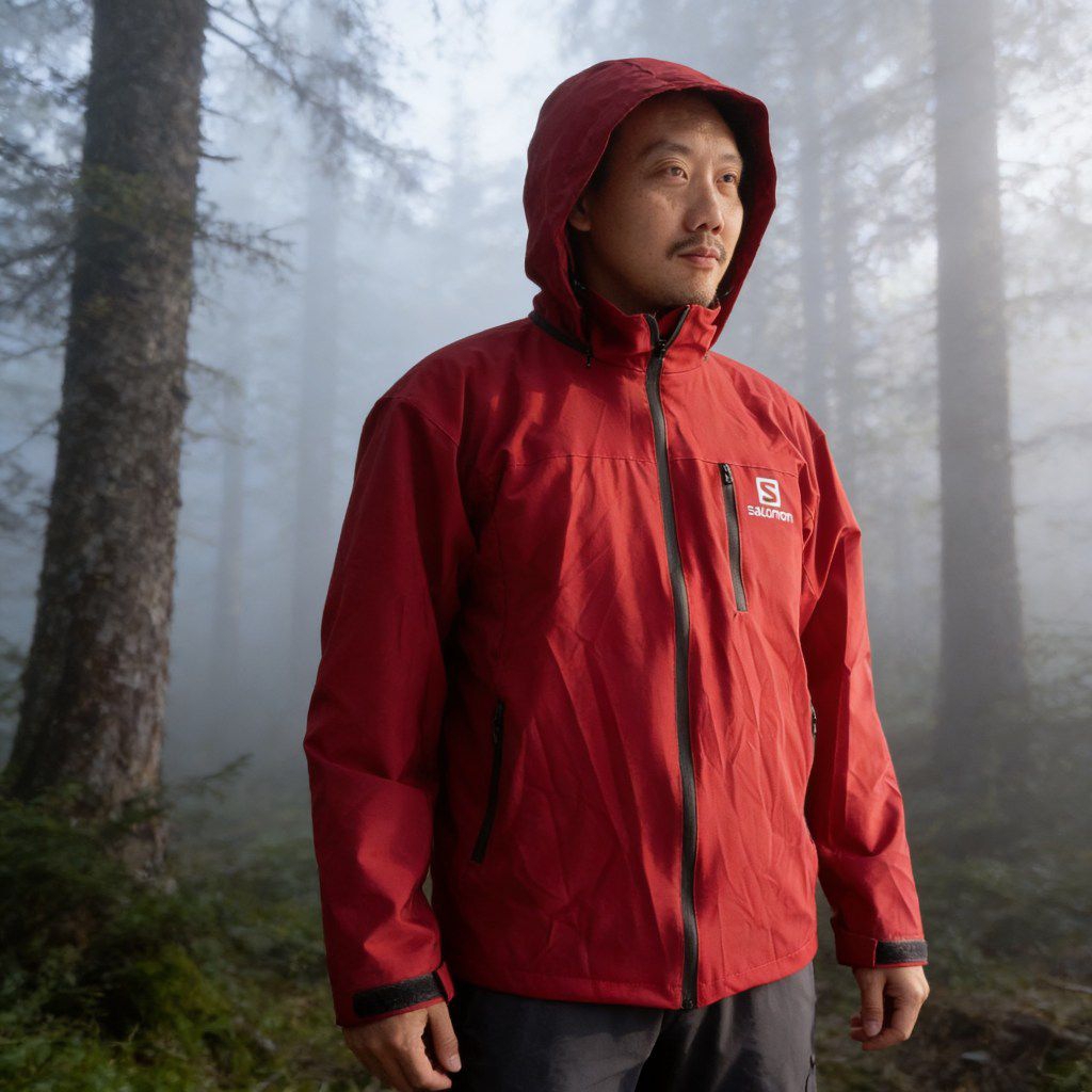 Jaket Outdoor Gunung Hiking SALOMON Waterproof Windbreaker