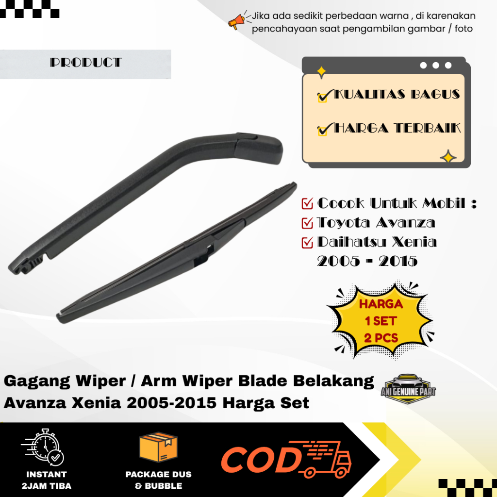 Gagang Wiper / Arm Wiper Blade Belakang Avanza Xenia 2005-2015 Harga Set