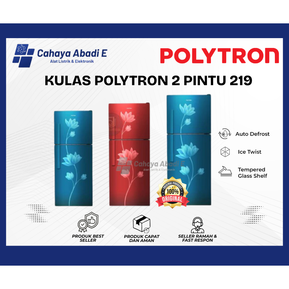 Kulkas Polytron 2 Pintu - PRB219/PRB239/PRB289 Kulkas Polytron GARANSI