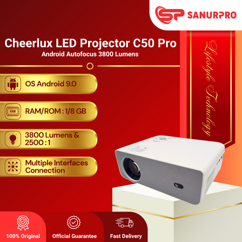 PROJECTOR C50B ANDROID 9.0 CHEERLUX 3800 LUMENS PROJECTOR C50B ANDROID 9.0 CHEERLUX 3800 LUMENS