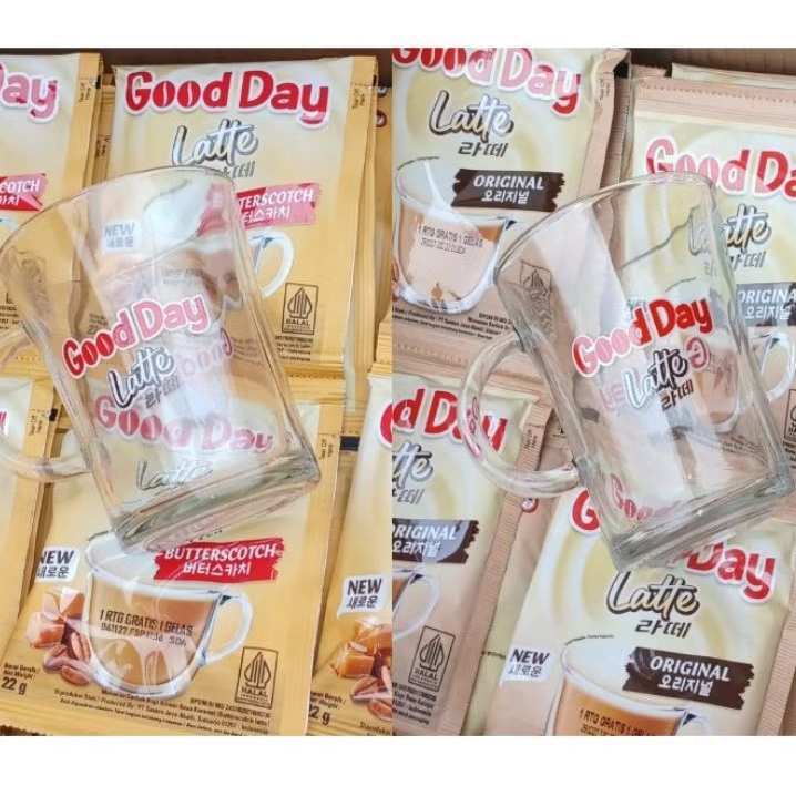 GoodDay Latte (isi 10pcs + gelas)