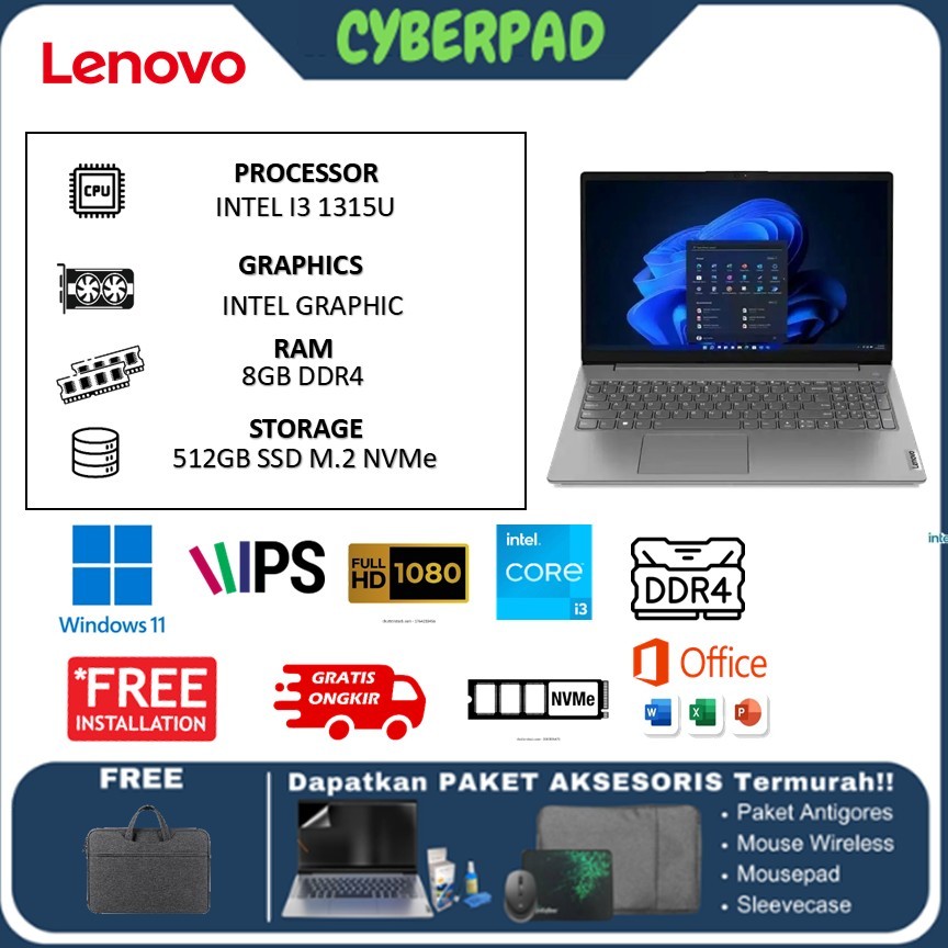 Laptop LENOVO V15 G5 I3 1315 8GB 512GB W11+OHS 15.6FHD IPS