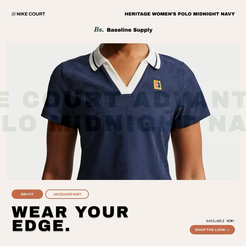 NKCT Nike Court Heritage Tennis Women Polo - Navy